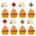 Gyufise 24Pcs Fall in Love Cupcake Toppers with Maple Fall Wedding Cupcake Topper Thangiving Birde Shower Cupcake Topper Wedding Toppers for Cake Fall in Love Decorations