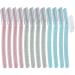 12 Pcs Dermaplaning Blades for Face Face Razors for Women Facial Hair Remover Dermaplane Razor Ideal for Peach Fuzz Eyebrow Shaper(Pink Blue Green) 12pcs