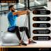 Gray Exercise Ball Chair with Resistance Bands - 55cm, for Yoga, Pilates, Fitness, Home Gym, Office, Pregnancy & Physio - Stability Base & Poster Included - Buy Online on GoSupps.com