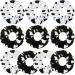 10 Pieces Cow Print Scrunchies Hair Ropes Cow Ponytail Printing Elastic Hair Ropes Round Hair Bands Cloth Hair Scrunchies for Women Girls Hair Accessories Party Decoration Supplies (White  Black)