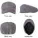 2 Pack Men's Herringbone Tweed Wool Blend Newsboy Hats - Classic Flat Cap Ivy Cabbie Driving Hat (Black/Grey) - Buy Online on GoSupps.com