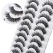 MilyBest 10 Pairs Asian Spiky Anime Mink Cat Eye False Eyelashes | Fluffy Wispy Clear Band for Natural Look & Extensions Pack A-Chic - 18MM - Buy Online on GoSupps.com