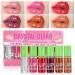 6 Colors Hydrating Lip Glow Oil Kit Lip Tinted Plumping Lip Gloss Clear Pink Shiny Glow Lip Care Oil Long Lasting Non-sticky Lip Glaze Nourishing