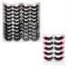 Lashes 25mm Pink Colored Lashes Fluffy Mink False Eyelashes Long Dramatic Thick 3D 5D Faux Mink Lashes Wispy D Curl Volume Fake Eyelashes Pack by Kmilro