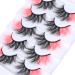 Colorful Salmon-Pink and Black Fluffy False Lashes - Faux Mink Wispy Half Color Dramaic Strip Lashes Pack - Buy Online on GoSupps.com