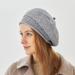 French Style Grey Beret Hat for Women | Warm Wool Lining | Winter Fashion Beanie - Buy Online on GoSupps.com