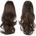 Sofeiyan 13 Long Curly Ponytail Extension | Medium Brown & Light Auburn | Synthetic Hairpiece for Women | Claw Clip-in - Buy Online on GoSupps.com