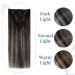 Runature Clip-In Extensions - 30cm Ombre Black Silver Real Hair - 80g 7pcs - Smooth & Natural #1b/Silver/1b - Buy Online on GoSupps.com