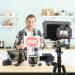 ILOKNZI Aluminum Teleprompter 12.1in with Free APP & Bluetooth Remote Control | Portable & Compatible with iPad/Android Tablet, Phone, DSLR Camera | Free Stand Base Included - Buy Online on GoSupps.com