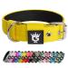 Tspro Tactical dog collar 3.3 cm wide military quality strong dog collar thick dog collar robust metal buckle dog collar yellow (yellow-s) S-neck size (adjustable 35.5cm-43cm) yellow