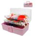 JOYMOMO Hair Bow Holder Organizer for Headbands  Hair Clips  Hair Ties  Scrunchies  Baby Girl Hair Accessories Storage Box  Three-layer Folding Storage Organizer (Without Accessories) pink