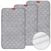 Diaper Changing Pad Liner Non-Slip, Bamboo Terry Thicker Waterproof Changing Pad Mat, Quilted Absorbent Bassinet Liner Washable, 3 Pack Large 14"x 27" Reusable Changing Table Pad Protector Grey Grey 14"x 27" rectangle (Pack of 3)