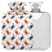NAANLE OCEAN CRABS hot water bottle with reference transparent hot water bottle 2l large hot hot water bottle for bed hand feet warmer pain relief warmth and cold therapy
