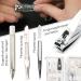 Three Swords Lucca 6-Piece Nail Care Set | Premium Manicure & Pedicure Kit in White Leather Gift Box - Buy Online on GoSupps.com