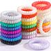 Spiral Hair Ties, DeD 24 Pcs No Crease Hair Ties,Phone Cord Elastic Hair Ties,Candy Colors Spiral Hair Coils Hair Ties,Colorful Ponytail Holders Hair Accessories for Women Girls 24 Count (Pack of 1) Candy color-medium