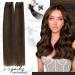 Moresoo 20 inch Brown Human Hair Extensions Weft Double Weft Real Hair Sew in Extensions 100g - Darkest Brown Highlighted with Chestnut Brown - Pack of 1 - Buy Online on GoSupps.com