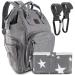 All Kids United Baby diaper backpack Deluxe with cot-baby bag diaper bag set: baby backpack diaper pad integrated baby bed stroller hook gray without bed