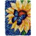 TEZKIM Latch Hook Kits for Adults Kids DIY Butterfly Rug Making Kits with Printed Canvas Tapestry Kits Rug Crochet Yarn Kits Carpet Needlework Doormat Creative Gift Home Decoration 20.5Inch X13.8Inch