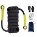 EMEKIAN 10mm/12mm Outdoor Climbing Rope, Indoor Workout Rope, Static Rock Escape Rope with Non-Slip Gloves for Ice Climbing Equipment, Fire Safety Rescue Rope Black 10mm/65ft