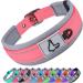 Joytale dog collar softly padded neoprene collars for medium dogs nylon reflective wide collar dog pink m (1 Pack) pink