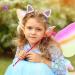 Glitter Cat Ears Hair Clips - Cute Animal Theme Party Favors for Girls, Kids, Toddlers, Women - Halloween Costume Accessories in White, Pink, Black (4pcs) - Buy Online on GoSupps.com