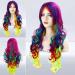 Buy Women's Rainbow Multi-Color Bunt Long Hair Wig | Carnival Halloween Cosplay | My Little Pony Style | Discoball Stil 3 - International Shipping - Buy Online on GoSupps.com