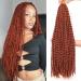 Leeven 30 Inch Copper Red Passion Twist Crochet Braids Hair for Butterfly Locs Long Water Wave Crochet Hair Passion Twists Braiding Hair Extensions 350# 30 Inch (Pack of 1) 350#