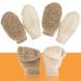 4 PCs bathroom shower gloves body peeling glove scrub glove cotton scrub glove double -sided shower gloves linen massage shoe for body washer. Environmentally friendly peeling tools