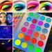 Afflano Neon Glitter Eyeshadow Palette - UV Glow, Highly Pigmented, Matte & Glitter Shades - Buy Online on GoSupps.com