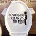 If You Miss Toilet Sticker If You Miss Clean The Piss Bathroom Restroom Wall Vinyl Decal Sticker | 8" h | Black | MAZ-432