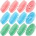 12 Pcs Silicone Body Scrubber Silicone Loofah Exfoliating Body Brush Bath Shower Scrubber Loofah Brush for Sensitive Skin Kids Women Men  Green  Blue and Pink