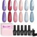 Beetles 6 Colors Gel Nail Polish Kit | Pink Silver Glitter | Soak Off Shining Gel | Nail Lamp Cured Manicure | Among the Stars - Buy Online on GoSupps.com