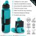 Nomader Collapsible Water Bottle 22 oz Aqua Blue - Leak Proof Twist Cap, BPA Free - Buy Online on GoSupps.com