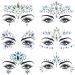 6 Sets Mermaid Face Jewels Rhinestone Face Gems Stick on Halloween Cosplay Party Festival Crystals Temporary Tattoos