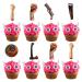 Gyufise 36Pcs Horror Halloween Cupcake Toppers Bloody Eyes Hand Vampire Zombie Party Knife Cake Topper Decorations for Halloween Horror Movie Theme Birthday Baby Shower Supplies