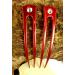 JWL Anodized Aluminum Two Prong Curved Hair Forks - Set of 6 in Hawaiian Style (Red) - Buy Online on GoSupps.com