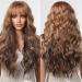 Testar ombre brown curly wigs for black women Long brown blonde blonde wavy wigs with pony glued -free synthetic wigs for daily party use