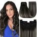 Youngsee clip in Extensions real hair gray 50 cm real hair Extensions clip black with silver clip in extensions smooth hair recovery real hair clip Extensions real hair clip 120g #1b/s/1b 50 cm (7PCs) 1-clip-4- #1b/silver/1b