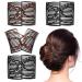 Thinp 4 Pieces Hair Combs for Women Accessories Elastic Hair Clip Combs Bandette Comb with Elastic Band Double Comb Hair Clip Hair Styling Tool for Women Thick Curly Thin Hair (Black Brown)