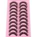 Sky High 3D Volume D Curl False Eyelashes - 10 Pairs Pack | Russian Strip Lashes 15mm Crisscross Fluffy Extension | Faux Mink - Buy Online on GoSupps.com