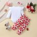 UUAISSO Baby Girls Cow Print Ruffled Outfit Set | 0-3 Months Red | Infant Clothing Gift - Buy Online on GoSupps.com