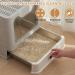 Large Enclosed Cat Litter Box Top Entry Stainless Steel Litter Box Tray with Lid Foldable Covered Toilet Drawer Type Cat Litter Tray Easy Cleaning Kitty Litter Box for Big Cat Anti-Leakage Blue Blue Large - Buy Online on GoSupps.com