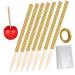ABOOFAN 1 Set Apple Stick Cocktail Garnish Caramel Sticks and Chocolate Stick Gold Party Apples Sticks Stocking Stuffer Dessert Sticks Party Sticks Cake Kit Flash Cake Stick Wood