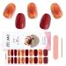 Kalolary Semi-Cured Gel Nail Wraps Strips Amber Full Wrap Gel Nail Polish Stickers Brighter and Long Lasting Salon Quality Nail Wrap for Autumn Nail File & Wood Stick(UV/LED Lamp Required