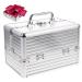 Frcolor Aluminum Makeup Cosmetic Vanity Case Cosmetic Box Organizer Container (Silver)