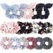 Jaciya 18 Pack Scrunchies for Hair Cute Scrunchies Women Hair Scrunchies Chiffon Flowers Elastic Hair Bands Scrunchy Hair Ties Ropes Scrunchie Hair Scrunchies Chiffon Hair Scrunchies Color C
