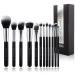 Oscar Charles Make-up brush set 12-piece professional make-up brush set six facial make-up brushes and six eye make-up brush set (silver)
