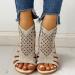 Women's Rhinestone Gladiator Sandals - Beige, Size 41 | Zip Closure Summer Flat Shoes - Buy Online on GoSupps.com