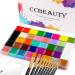 CCbeauty Professional 36 Colors Face Body Paint Kit, Largest Oil Based Non-Toxic Hypoallergenic Neon Face Painting Palette Set with 10 Brushes for Halloween SFX Special Effects Cosplay Costume Makeup 01# 36 Colors + Brushes