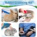 Bunny Grooming Kit - 4 Piece Set with Brush, Comb, Nail Clipper, Shampoo & Bath Brush - For Hamster, Guinea Pig - Pet Hair Remover - Adjustable Handle - Buy Online on GoSupps.com